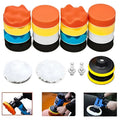 Automotive polishing pad set with multiple pads for waxing, polishing, and sealing