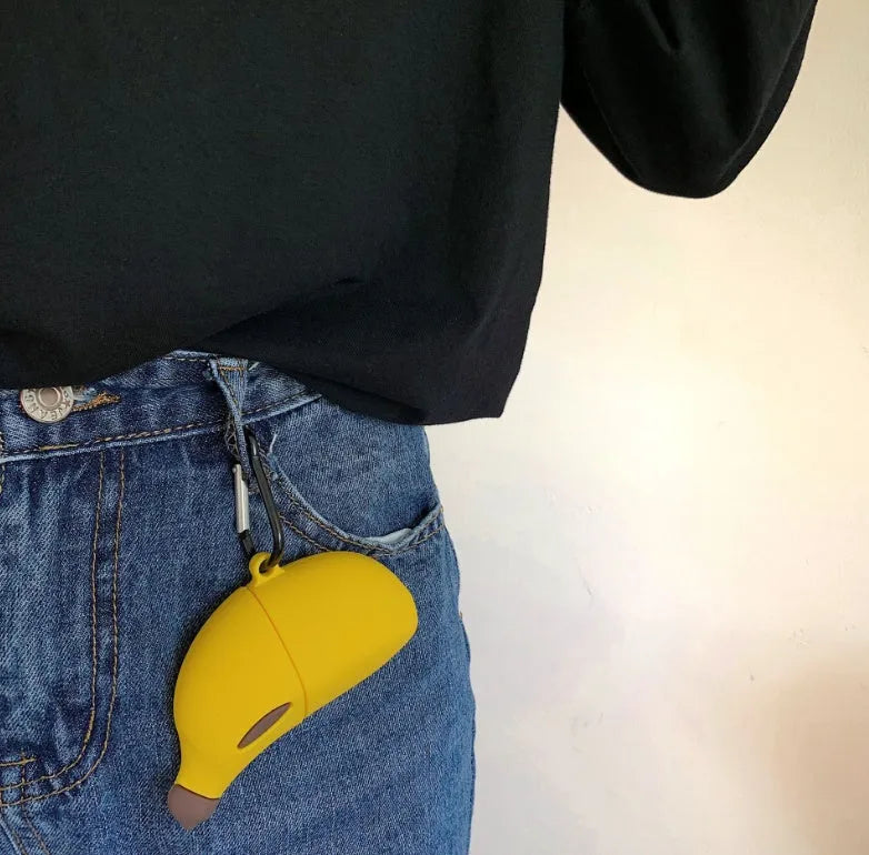 Yellow banana silicone protective case for AirPods Pro wireless headphones