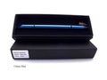 Inkless metal pen with alloy steel nib in choice of five colours, includes spare nib and pen bag.