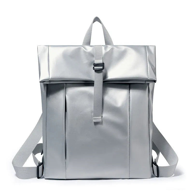Men's multi-functional backpack in solid colour with airpillow straps, 20-35L capacity, 30x11x42cm, in blue, black, silver