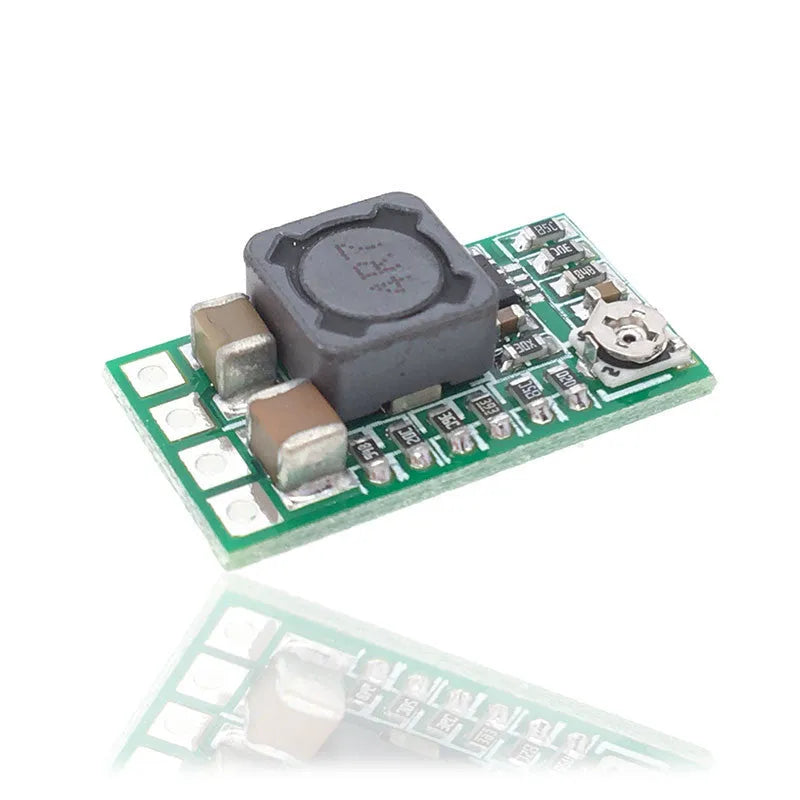 Green mini PCB DC-DC step-down power module converting 12-24V to 5V 3A