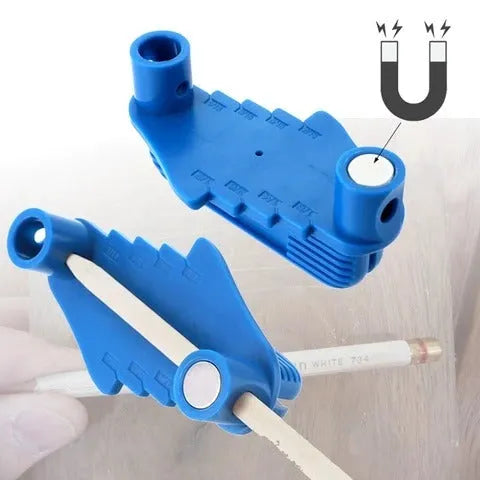 Multifunctional Marker ABS Plastic Centre Scriber 100x58x50mm for Woodworking Board Grooving Pin Joints Assembly with Strong Magnet Black Blue
