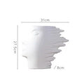 Nordic porcelain head ornament vase with matte finish in white, wall mounted as home decor