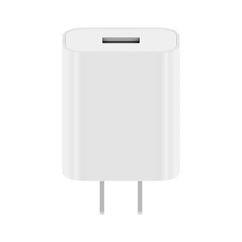 White Mi USB Fast Charger MDY-08-EH with single USB-A port on a plain background