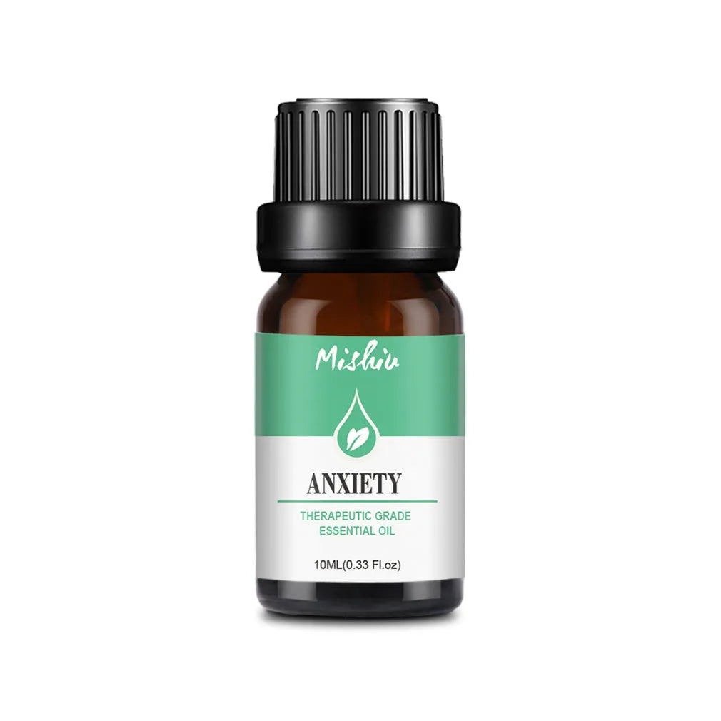 10ml amber glass bottle of 100% pure aromatherapy essential oil with dropper cap