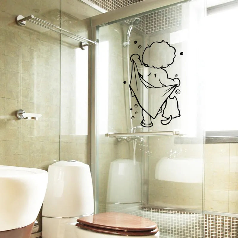 Baby shower carved bathroom wall sticker PVC self-adhesive decal 26cm by 43cm photo colour