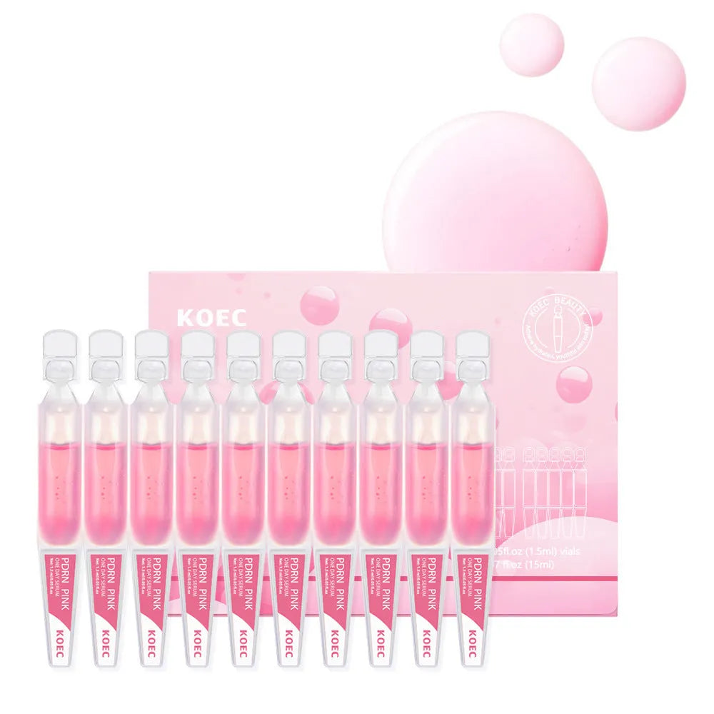 KOEC Powder Polypeptide Disposable 10 Pack Moisturising Face Mask set showing ten individual latex essence pieces