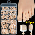 120 French white edge full square short toe nail pieces in nude colours TD245-B1 to TD245-B9