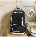 Waterproof nylon school backpack with curved shoulder straps in multiple colour options