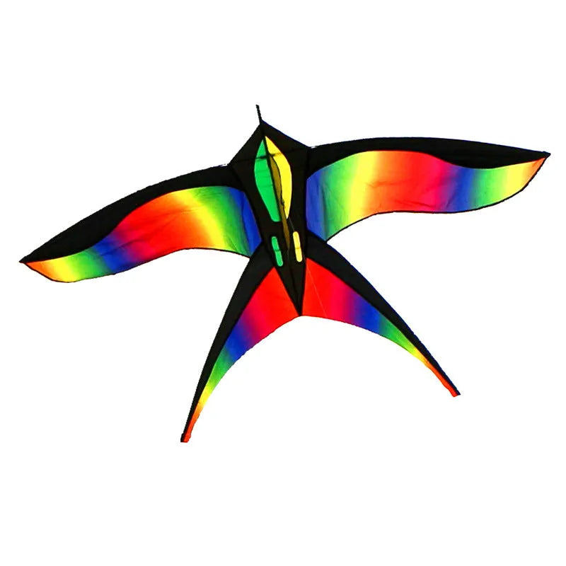 Creative Home 45cm gradient rainbow swallow kite on a checked cloth surface with thread board beside it