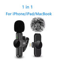 K3 wireless collar clip microphone in black with fur ball windscreen, top-down view showing clip and connector