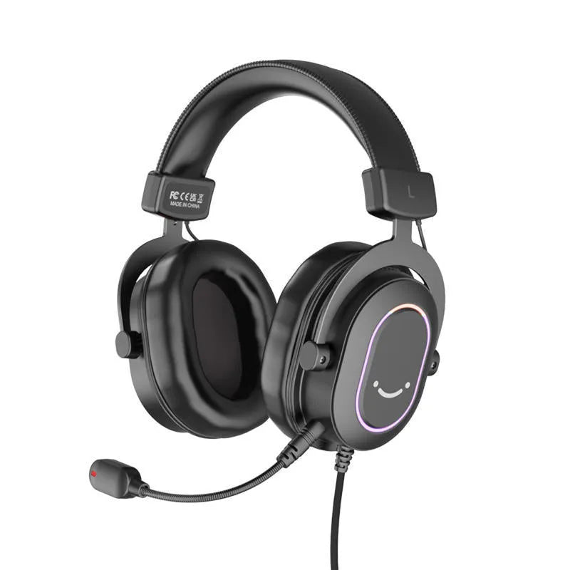 H6 Black USB wired gaming headset with omnidirectional capacitive microphone and 48kHz sampling frequency