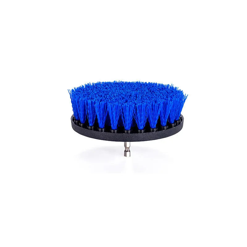 Car interior cleaning brush set with round disc brushes, PP bristles, and plastic handles - 9 piece option shown