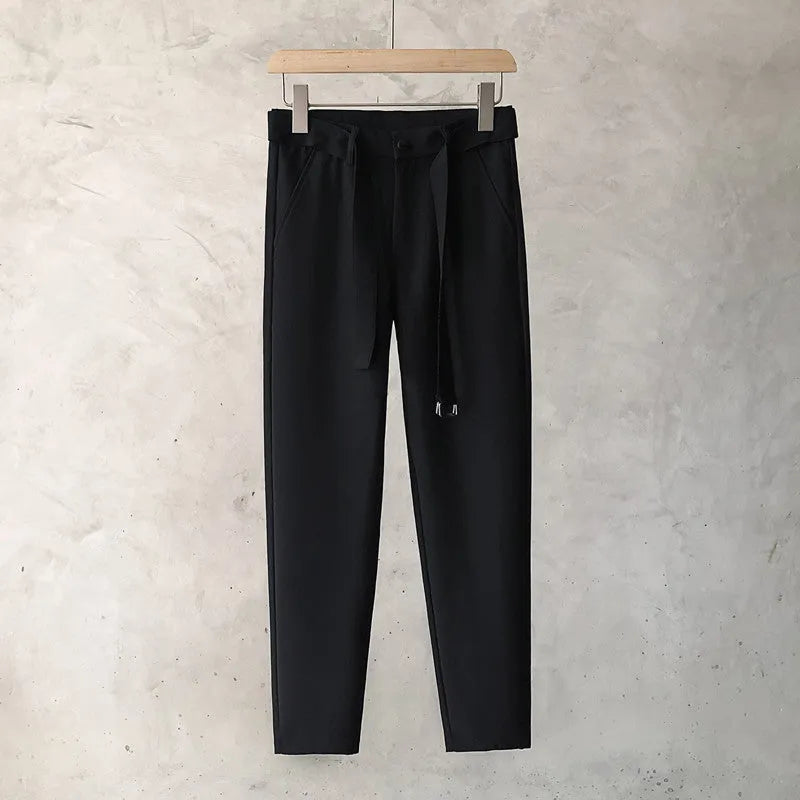 Boys slim straight tapered trousers in wool fabric available in multiple colours and sizes