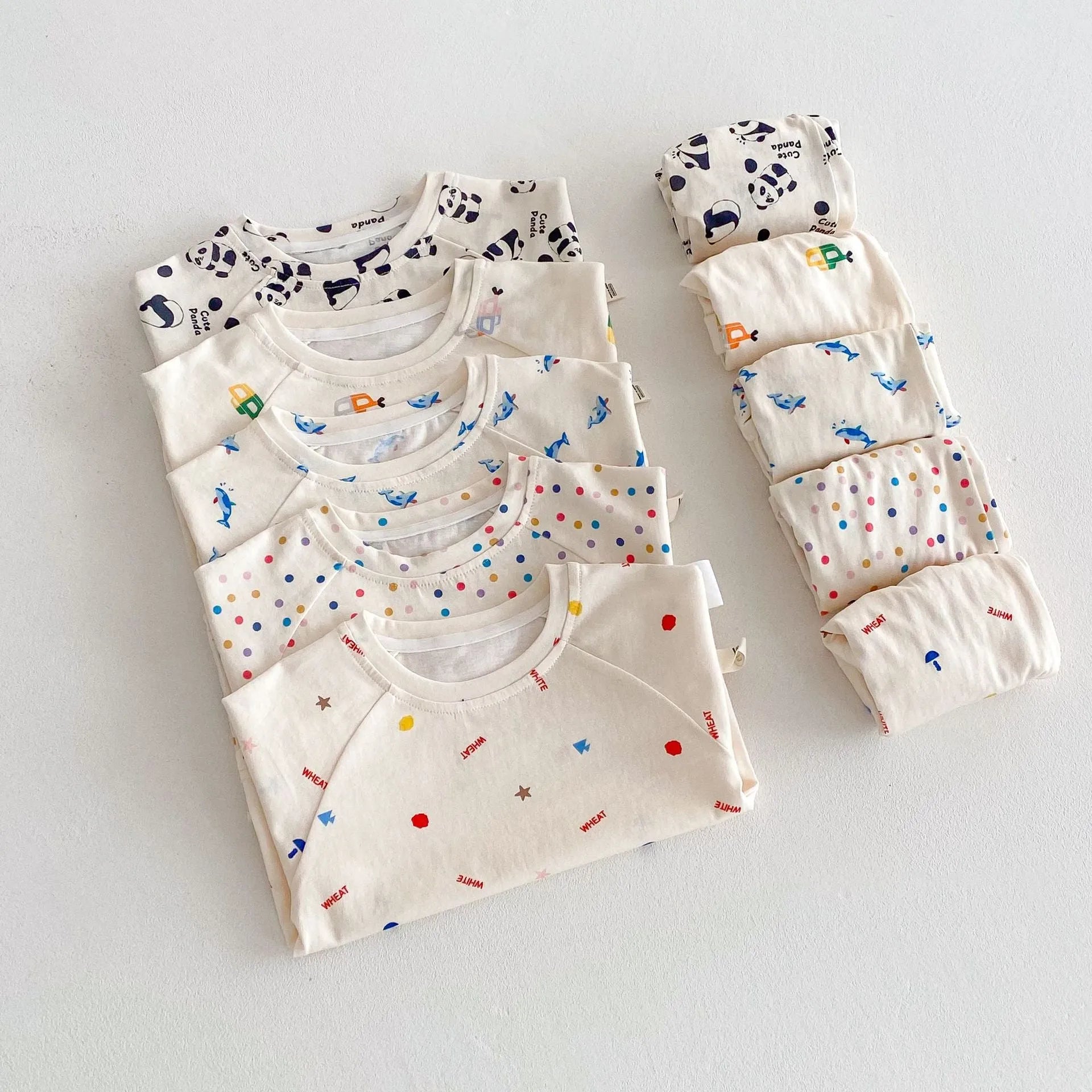 Baby summer cotton two-piece set with cartoon T-shirt and shorts in submarine print
