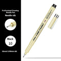 Waterproof needle drawing pen with plastic body and hand-drawn cartoon design for sketching and writing