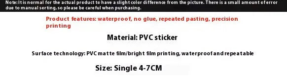 Pack of 50 sheets of cute fresh candy coloured small items waterproof decorative stickers.