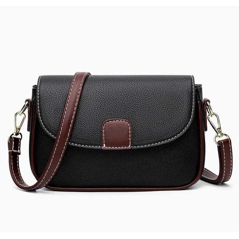Flap shoulder bag for women in khaki, small square crossbody with adjustable strap