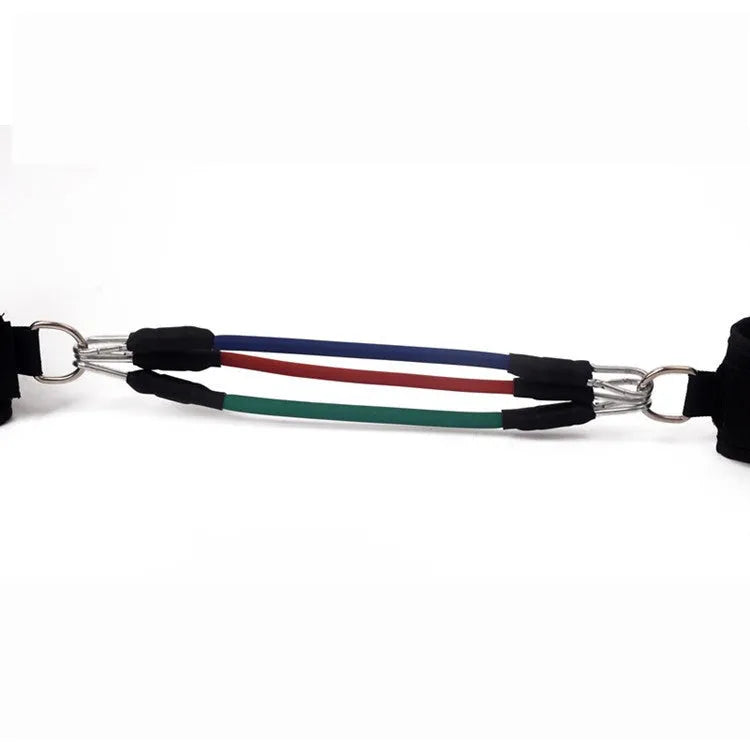 Black Taekwondo leg pull rope set for explosive force training with adjustable tension