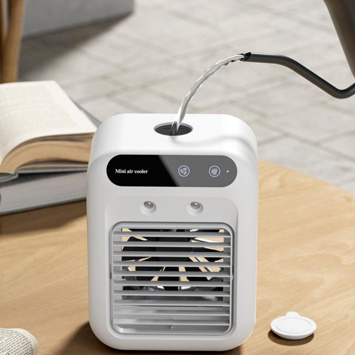 Portable Air Cooler & Mini Humidifier - USB Rechargeable Wireless Desk Fan with Cooling Mist, Compact Air Conditioner for Home, Office & Car