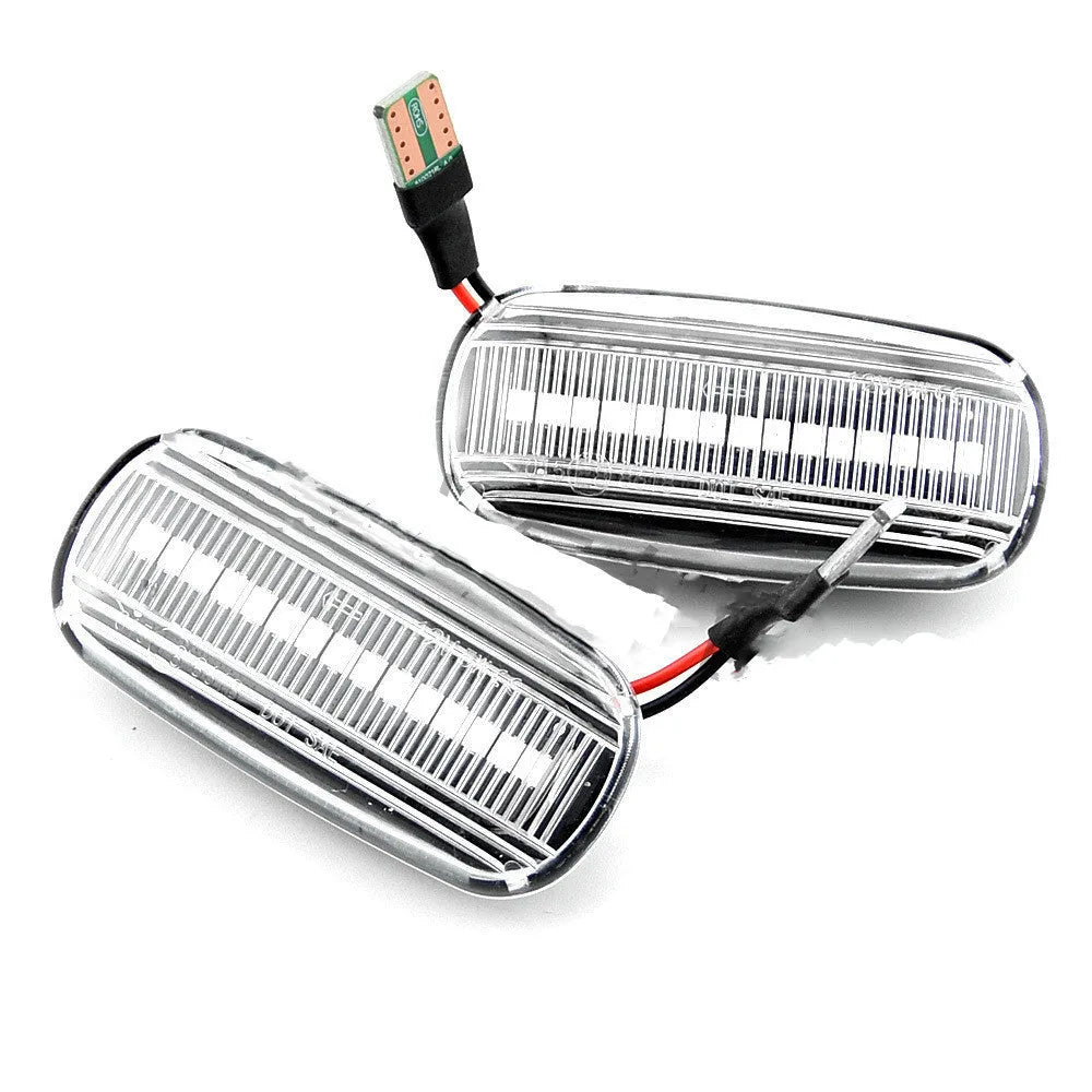 Audi A4 RS4 2002-2005 flowing water fender side light ABS smoked black white 13x7x5cm