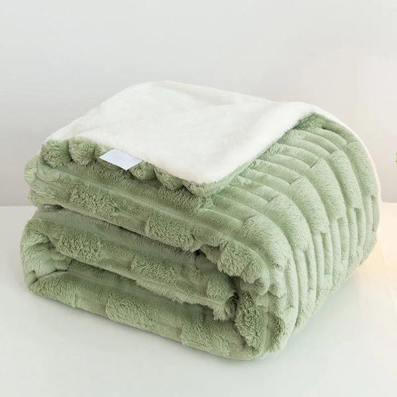 Rabbit Bejirog flange blanket in solid colour, polyester fibre, lightweight nap cover for air conditioning