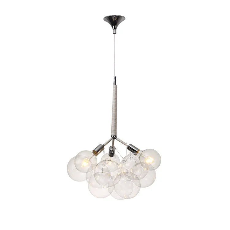 Nordic glass chandelier with warm light in black gold finish for children's room ceiling