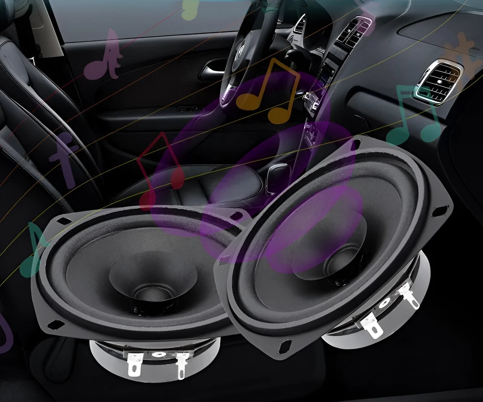 4INCH bass coaxial car horn speaker for General Motors vehicles with magnet material construction