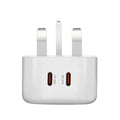 White PD40W Type-C fast charger head with compact design