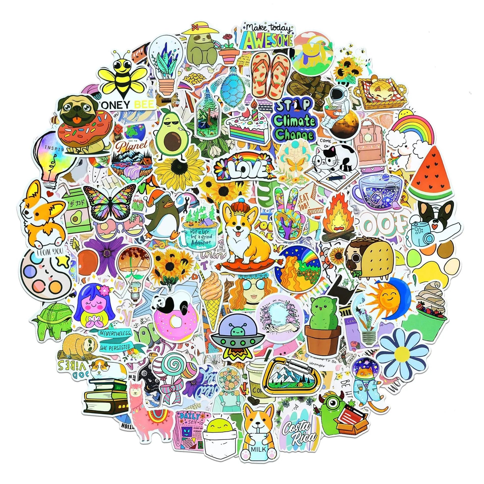 200-piece PVC waterproof style stickers for DIY luggage notebook decoration