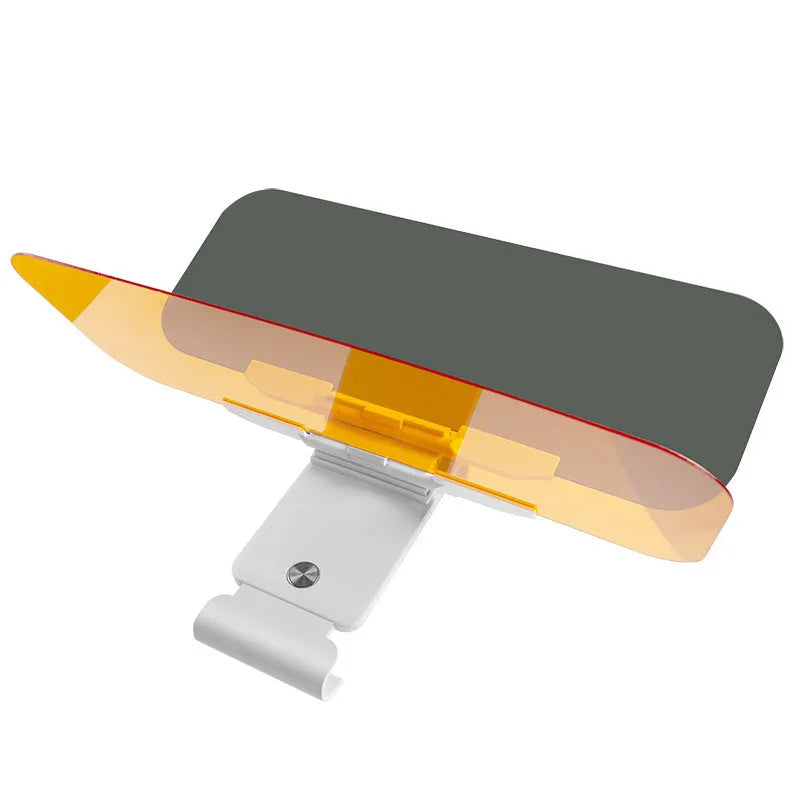 Anti-high beam car sun visor with acrylic lens and telescopic installation system for universal vehicle fitting