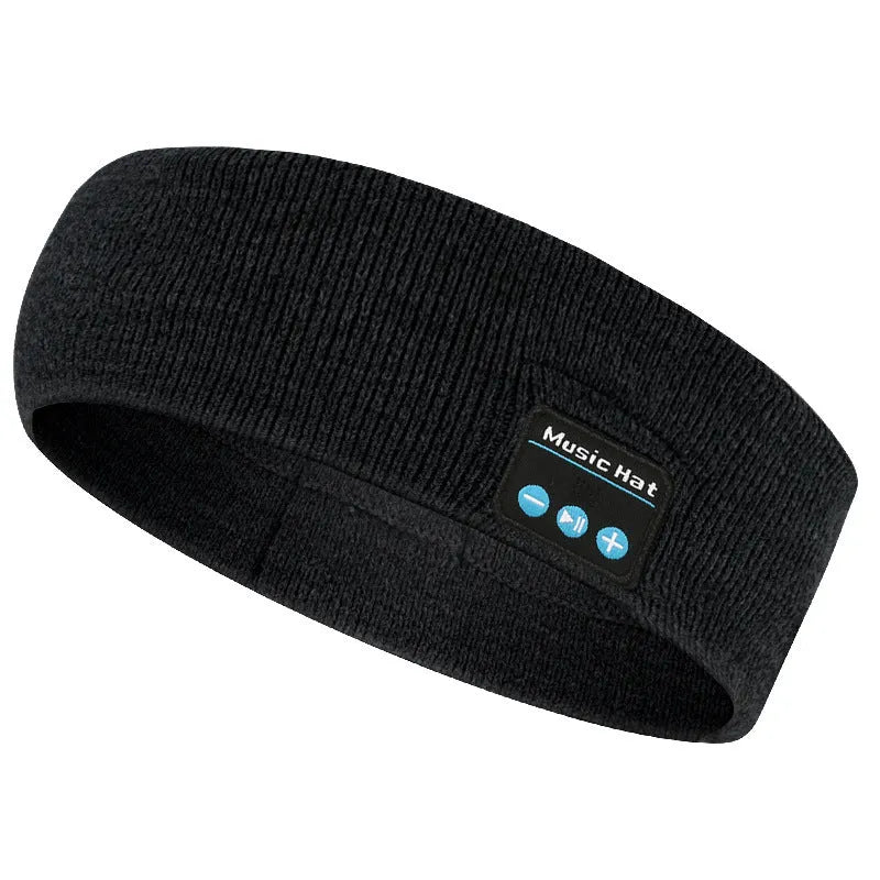 Bluetooth 5.4 wireless headband in black colour with removable washable design for sports and exercise