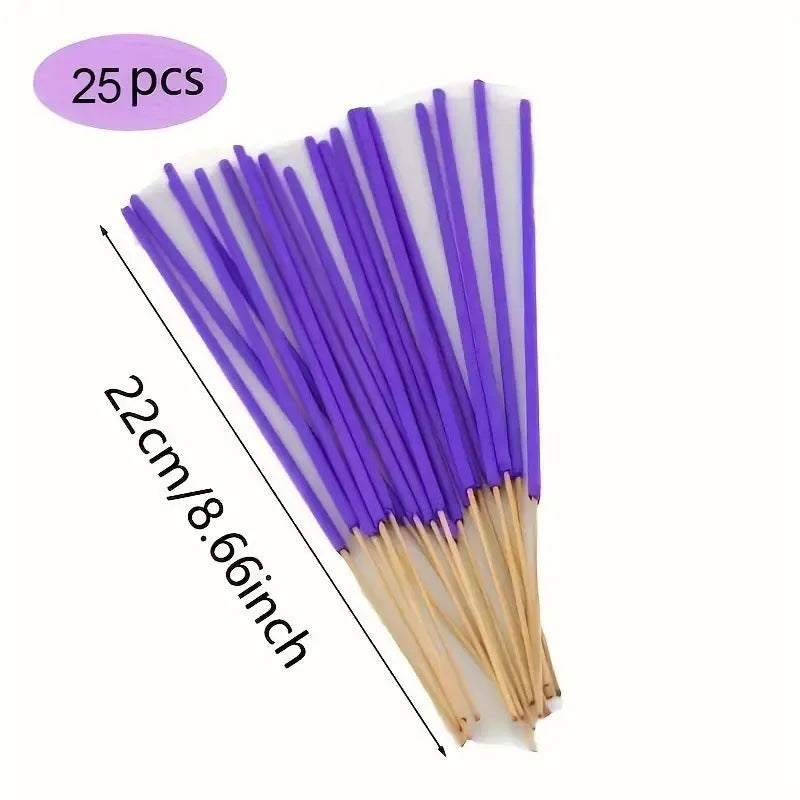 Mixed incense stick set with joss-sticks, incense fork, and quantity options of 25, 50, 75, or 100 pieces