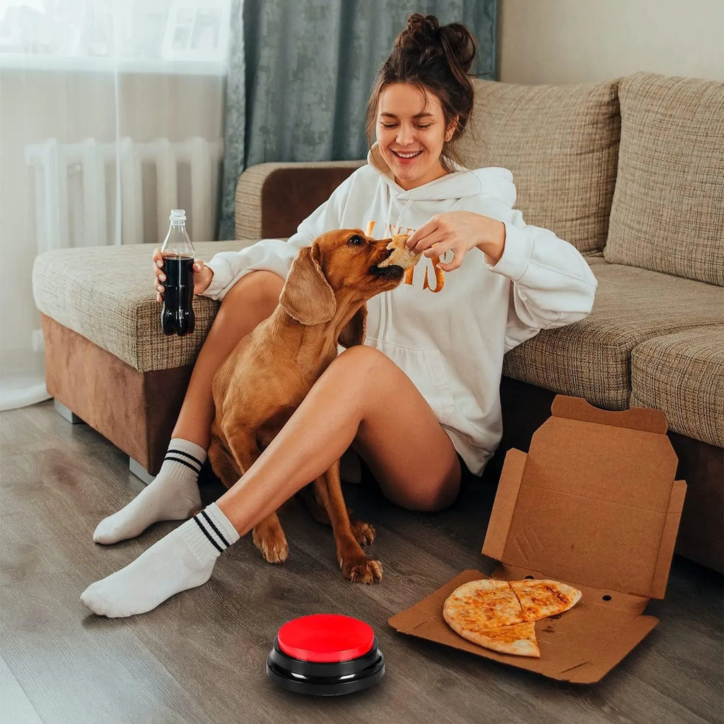 Voice recording button device for pet training in multiple colour options