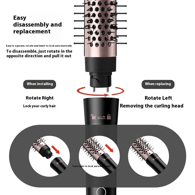 Automatic large wave hair curler with three headbands in rose gold or black colour options
