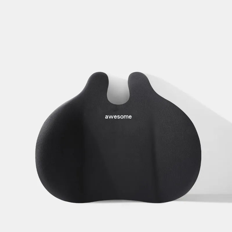 Automotive headrest and lumbar support pillow set in coordinated colours for car comfort