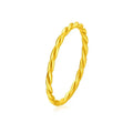Gold-plated brass women's ring shown in twist, matte, and glossy simple bracelet styles.