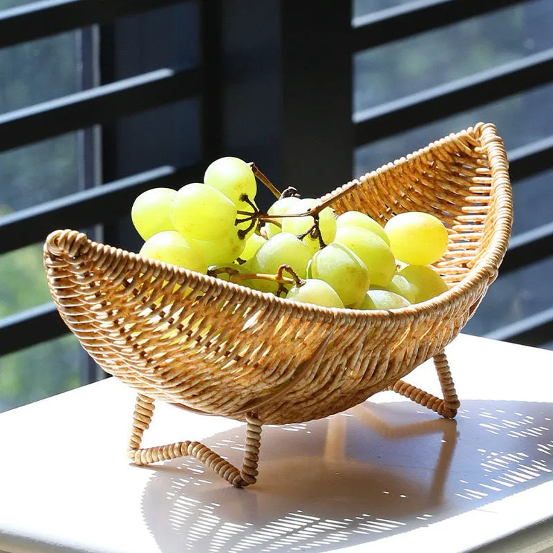 Plastic fruit plate decoration knitted basket dim sum rack in multicolour finish