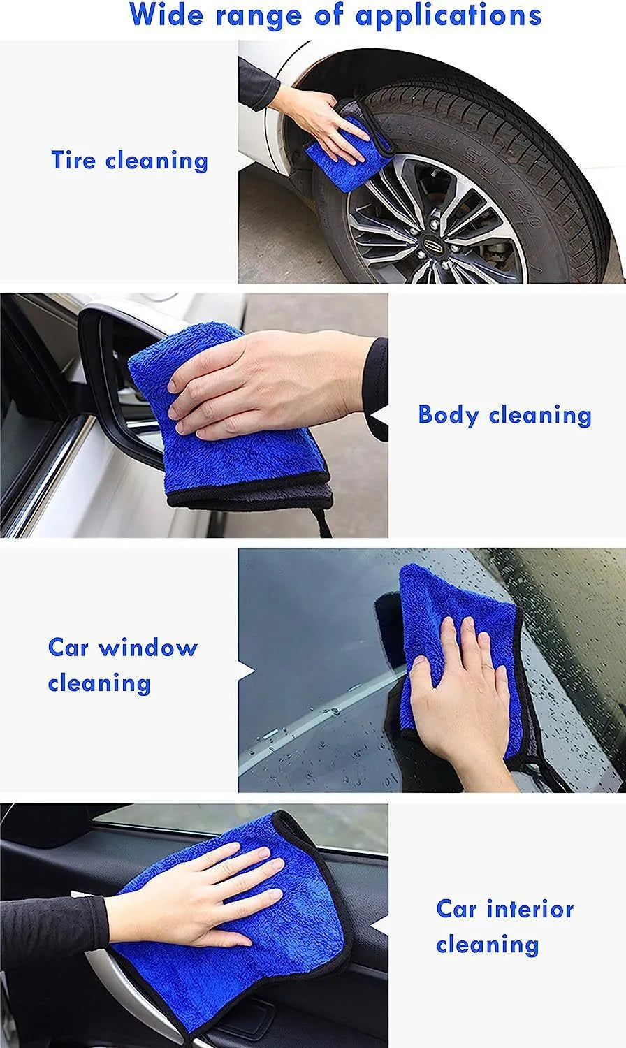 Car dust collector with retractable handle and 5-piece microfibre dusting brush set for vehicle interior cleaning