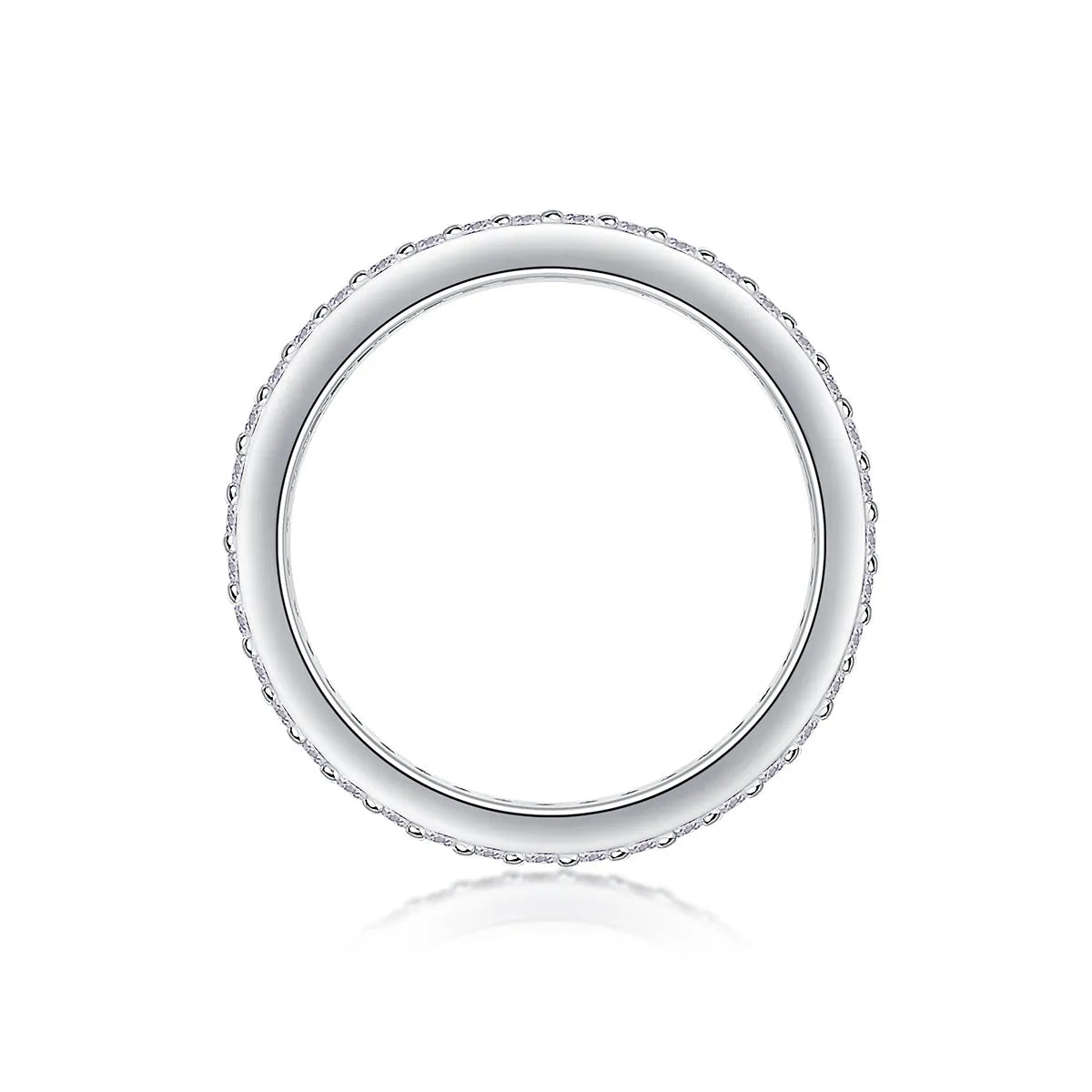 Starry River wedding ring set with moissanite stone in S925 silver with platinum plating, gift box packaging