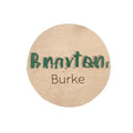 Brown limewood baby birth bulletin board in modern art style, available in sizes from 102mm to 203mm