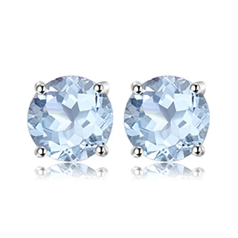 Silver women's stud earrings necklace and bracelet set with pendant 15mm ring 7mm