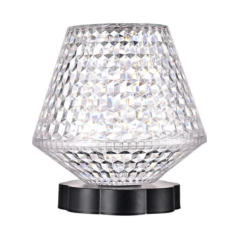Crystal decorative table lamp with touch sensor base and LED lighting