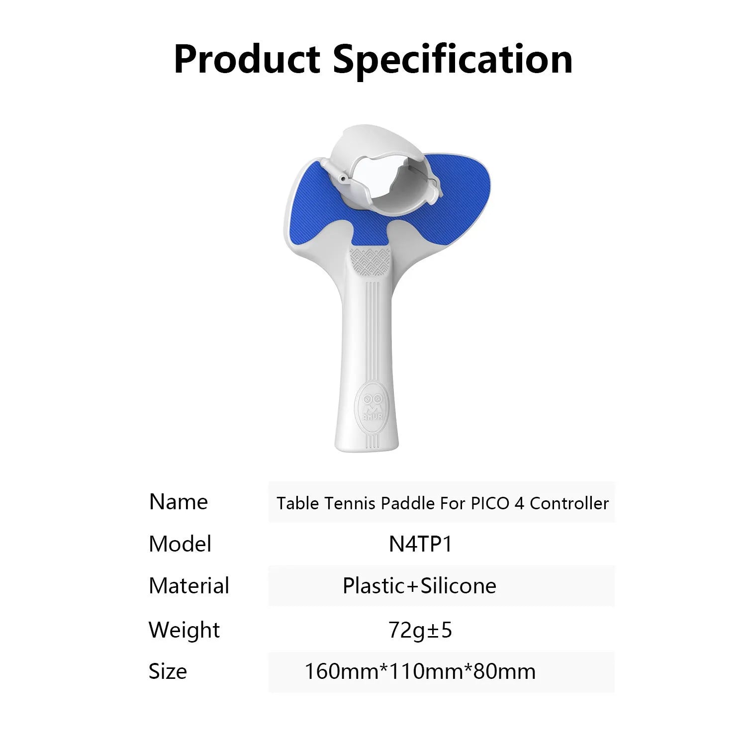 Red and blue PICO 4 VR controller table tennis racket hand grip attachments