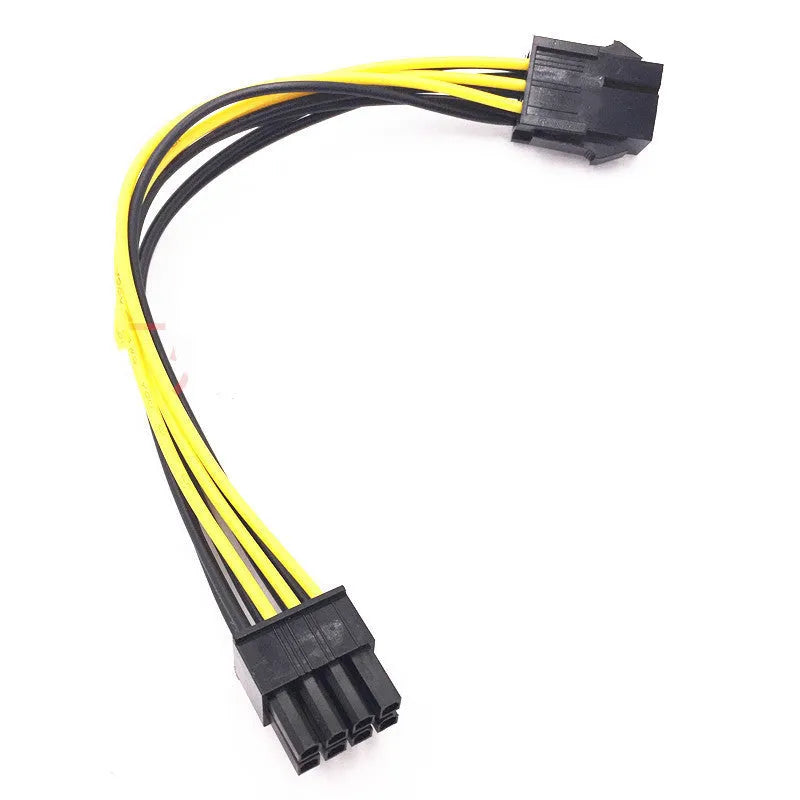 A 20cm long black 6-pin to 8-pin PCIe graphics card power extension cable.