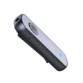 Bluetooth 5.0 audio receiver with 3.5mm aux plug, ABS casing in black, compact 68x25x9.5mm size