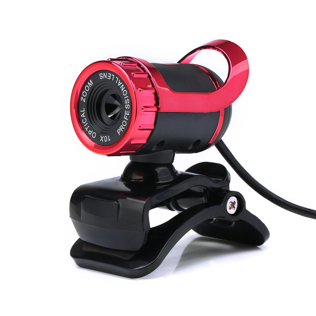 USB computer video camera with built-in sound-absorbing microphone, glass lens, 480p HD, 140cm cable, black and silver