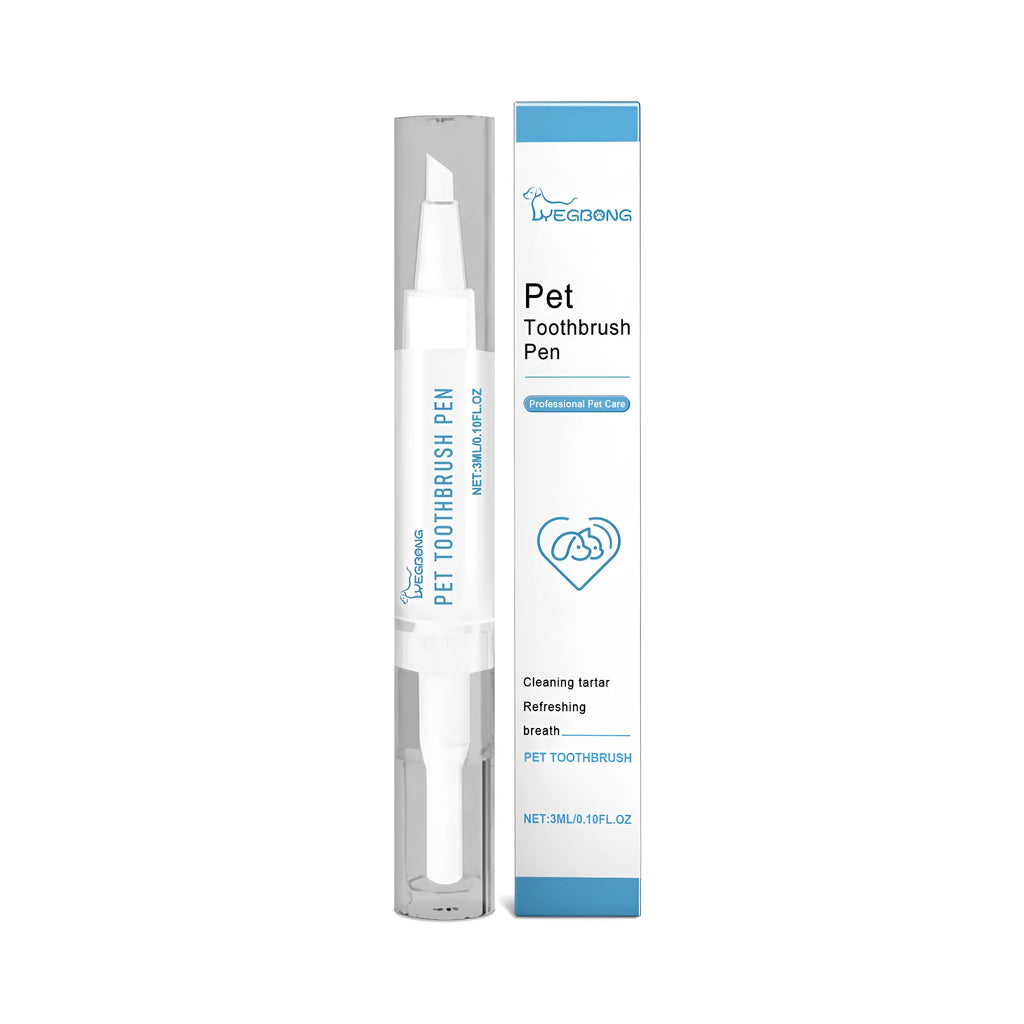 Pet teeth cleaning brush with 3ml toothpaste tube for dog and cat dental hygiene