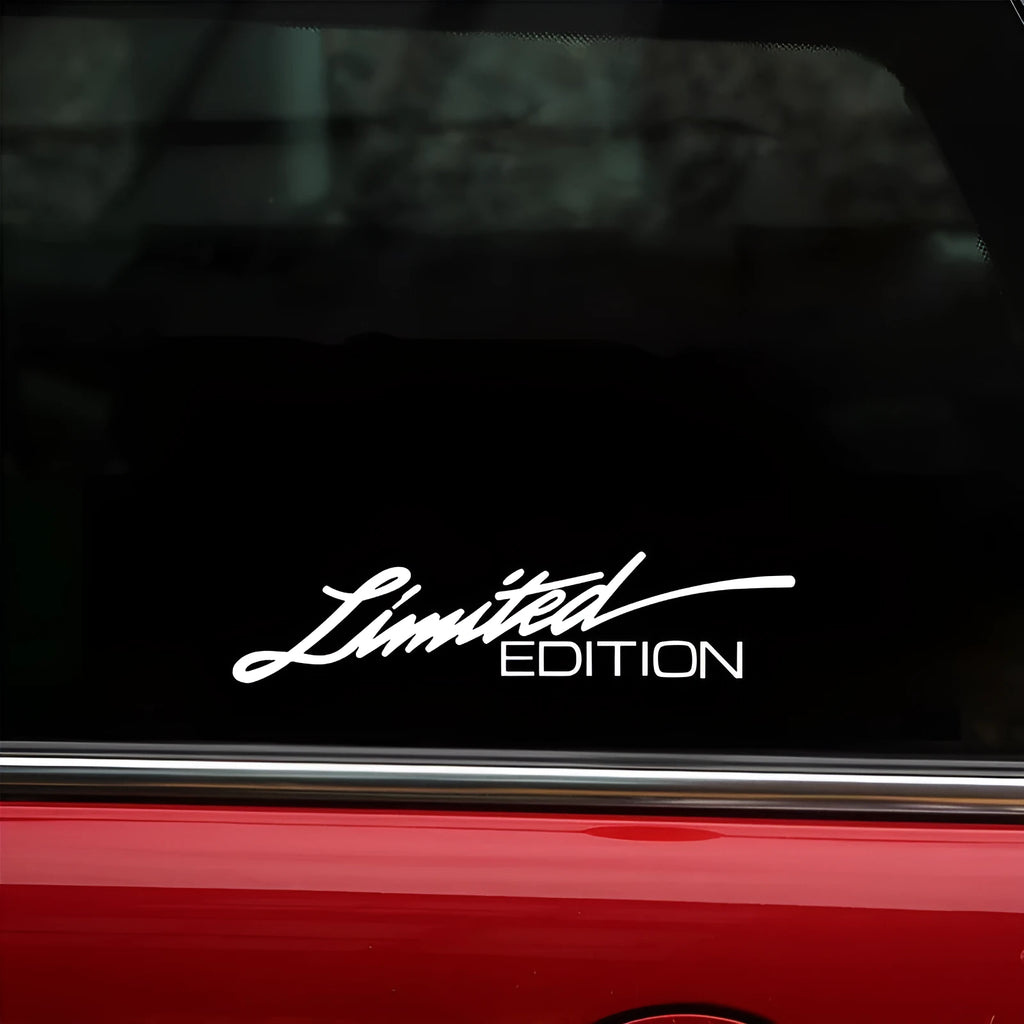 Laser reflective bumper sticker in black colour, 16x4cm, waterproof and sun-resistant