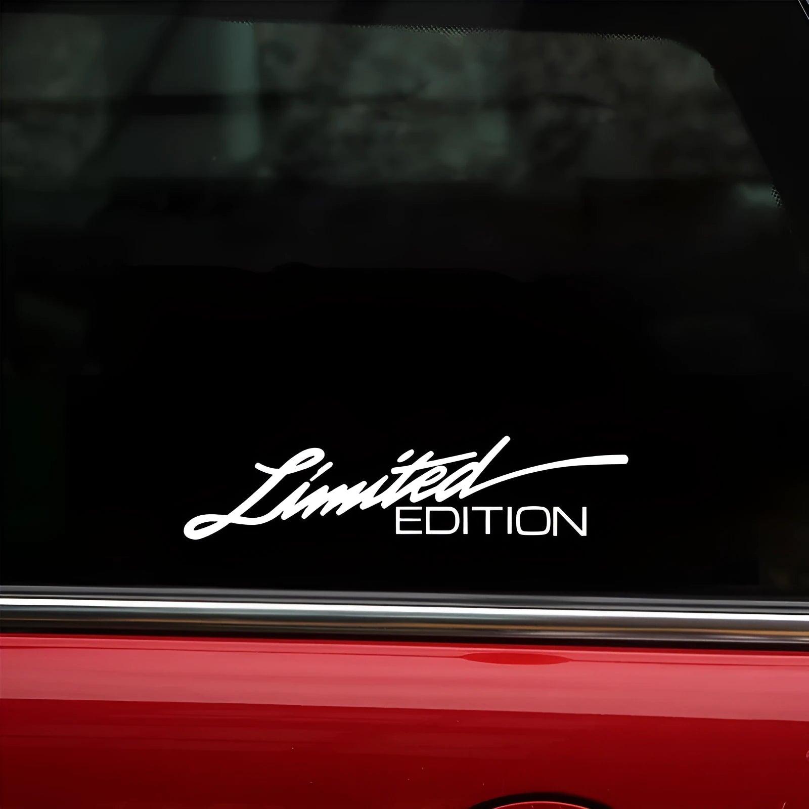 Laser reflective bumper sticker in black colour, 16x4cm, waterproof and sun-resistant